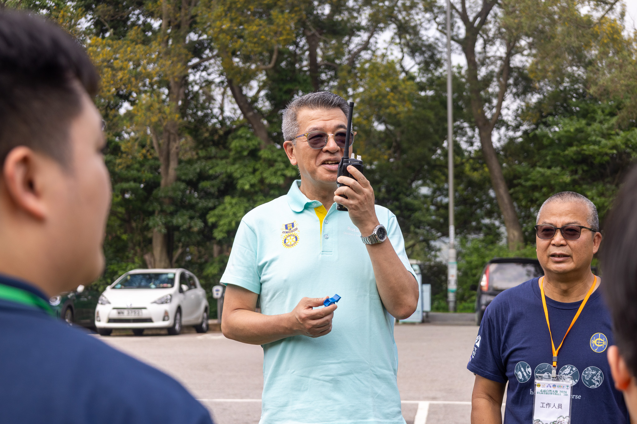 本屆比賽假扶輪公園進行,大會有幸邀請前新界扶輪社社長(2023-2024)李展文先生,由可觀中心郭志泰校長陪同,主持比賽起步儀式!